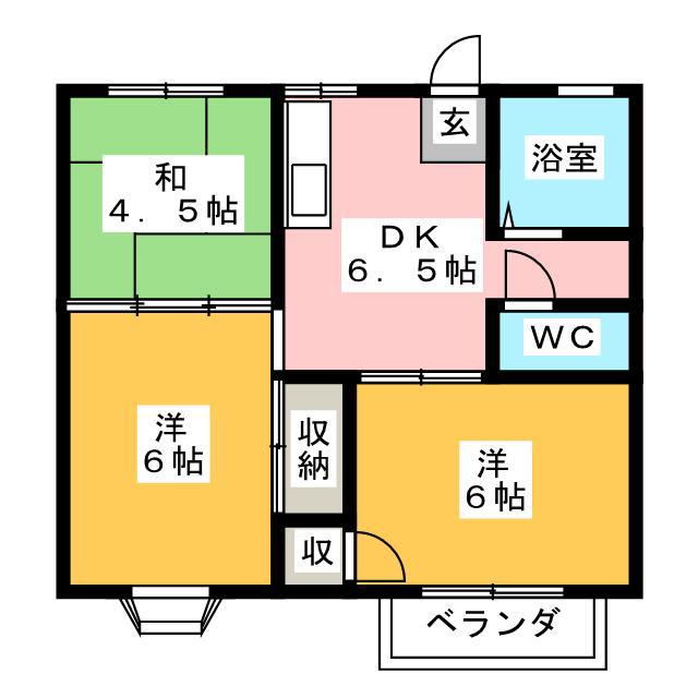 リバーサイド土岐S(3DK/2階)の間取り写真