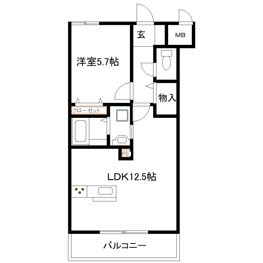 M`S SUITE(1LDK/3階)の間取り写真