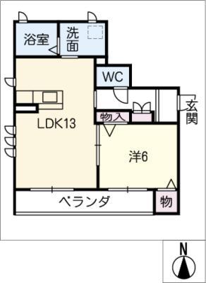 リラフォート円明(1LDK/1階)の間取り写真