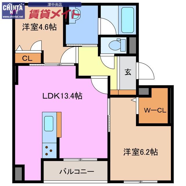 シャーメゾンボスコルーチェ(2LDK/3階)の間取り写真