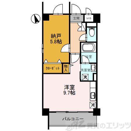 サンロード新和II(1LDK/1階)の間取り写真