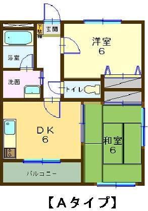 ヴィラメゾン MAKI(2DK/1階)の間取り写真