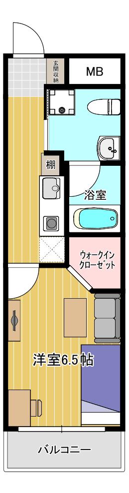 エグゼK&KII(1K/6階)の間取り写真