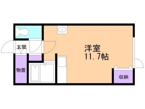 はまだ荘(ワンルーム/1階)の間取り写真