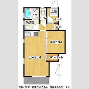 220 リベルテ野田(1LDK/1階)の間取り写真