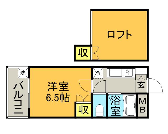 インターファーストビル(1K/3階)の間取り写真