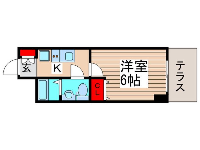 レジディア西船橋(1K/4階)の間取り写真