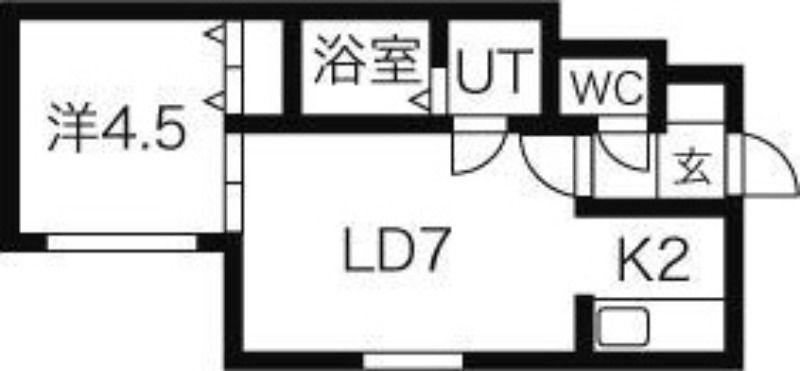 YUGOS環状(1LDK/1階)の間取り写真