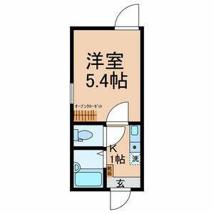 リブ六町(1K/2階)の間取り写真