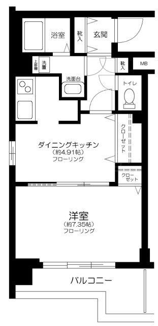 エスコート音羽(1DK/1階)の間取り写真