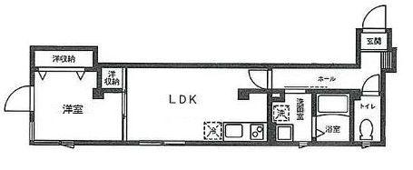 ラシーネ結(1LDK/3階)の間取り写真