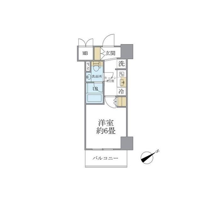 レスピール川崎(1K/9階)の間取り写真