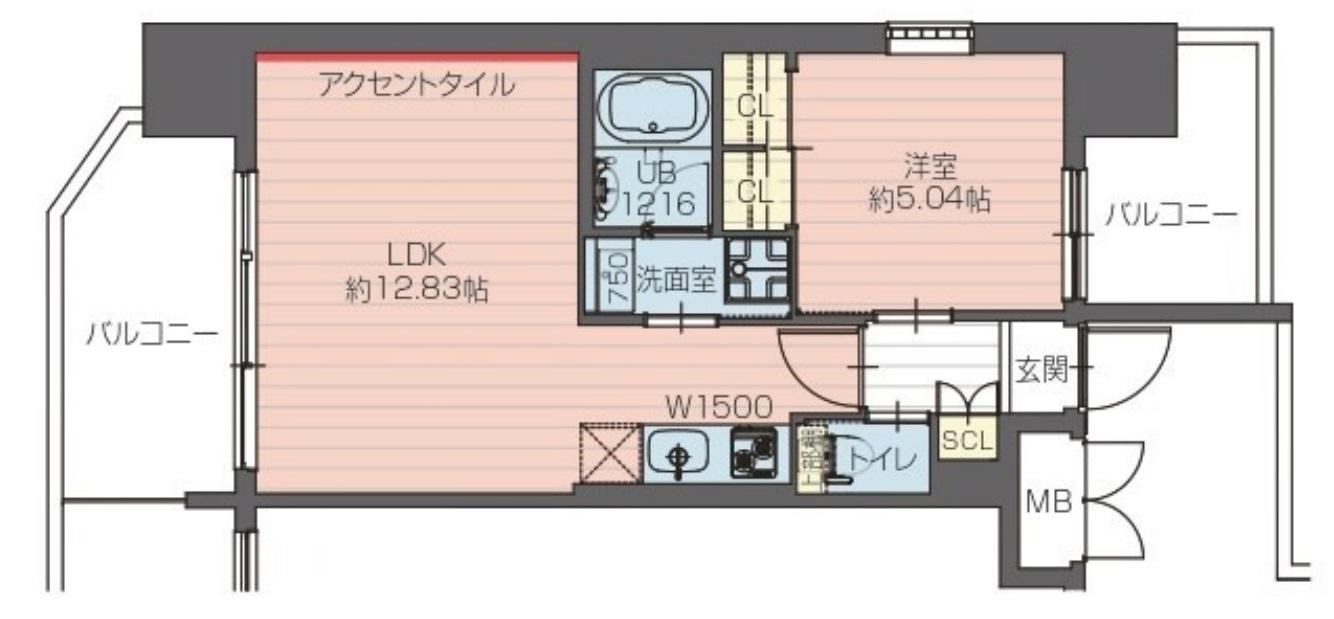 プレジオ森之宮(1LDK/4階)の間取り写真