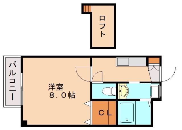 メゾン上の原(1K/1階)の間取り写真