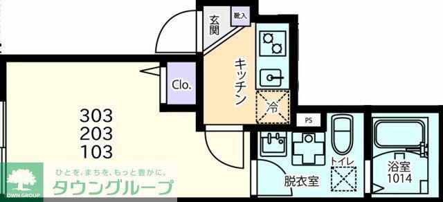 エトワ浜川崎(1K/2階)の間取り写真