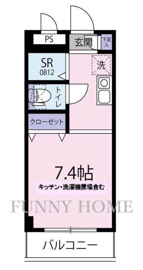 コーポYOU(ワンルーム/3階)の間取り写真