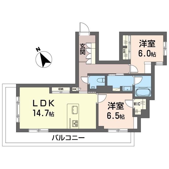 ウィステリアガーデン(2LDK/4階)の間取り写真