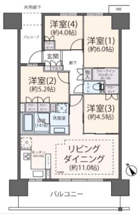 セントガーデン海老名II街区(4LDK/8階)の間取り写真
