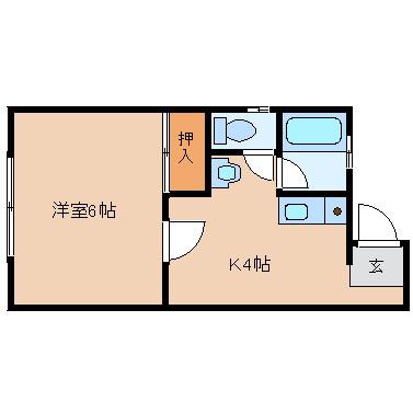 尼崎パールハイツ(1K/3階)の間取り写真
