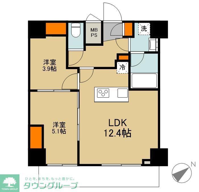 ファミルート船堀(2LDK/12階)の間取り写真