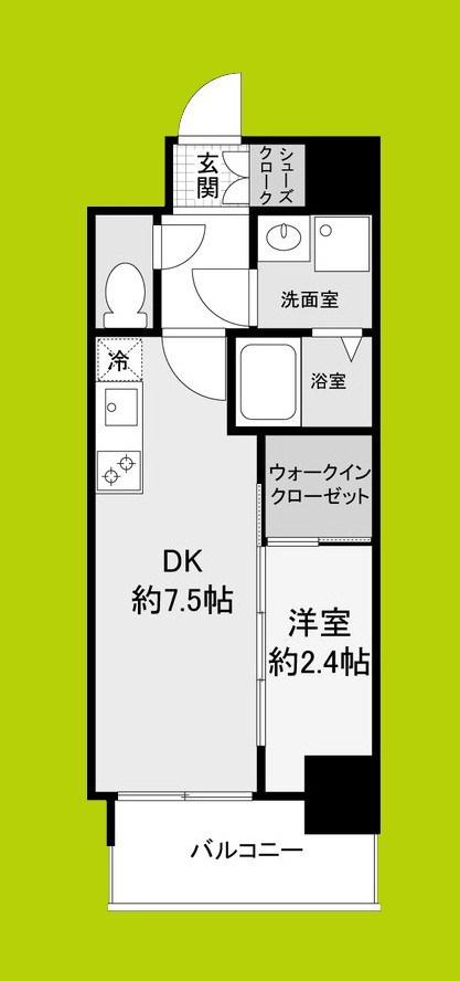 セレニテ谷町四丁目アリエ(1DK/8階)の間取り写真