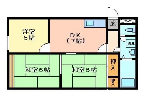エステート丸貞(3DK/2階)の間取り写真