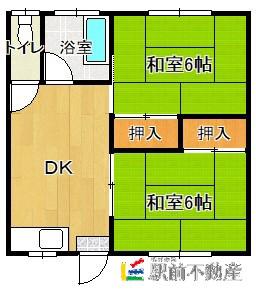 みどりコーポ(2DK/1階)の間取り写真