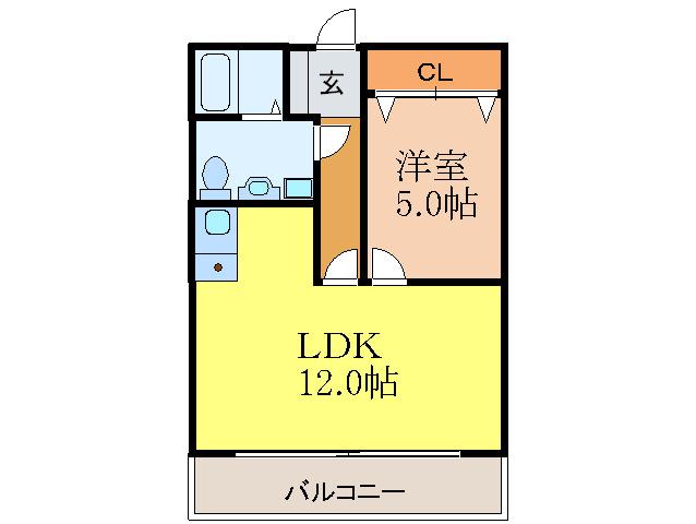 サングレートESAKAII(1LDK/10階)の間取り写真