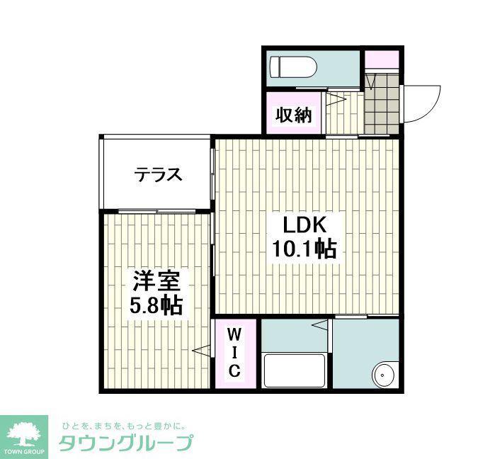 六ッ川1丁目メゾン(1LDK/1階)の間取り写真