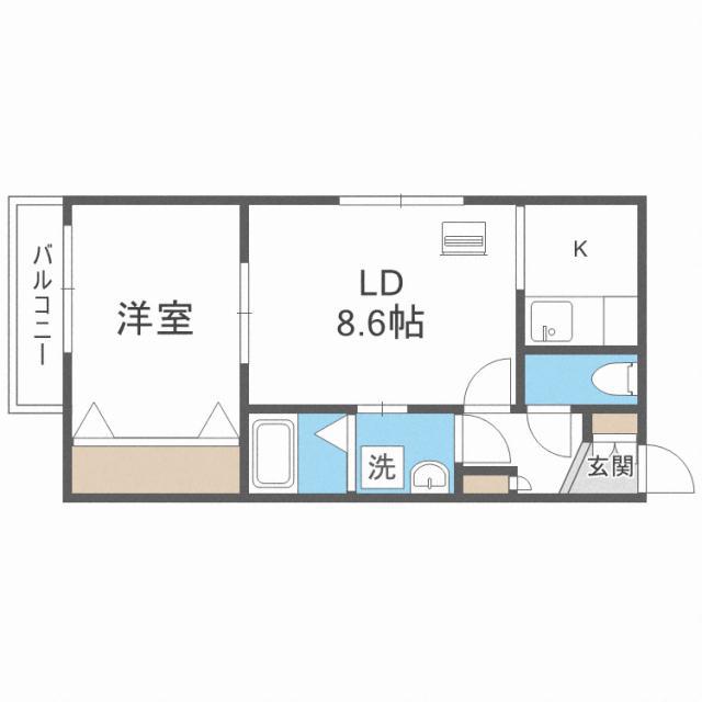 ヴィラージュ(1LDK/4階)の間取り写真
