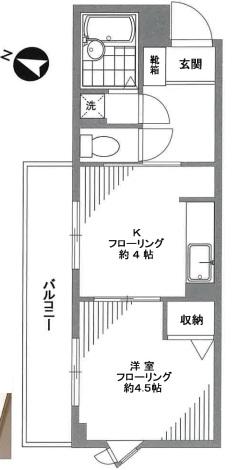 アンビアンテ・ミリカ(1K/1階)の間取り写真
