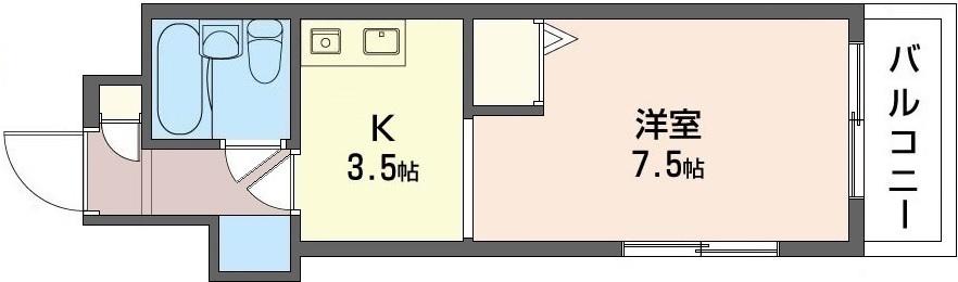 メゾンシェリール久里浜(1K/3階)の間取り写真