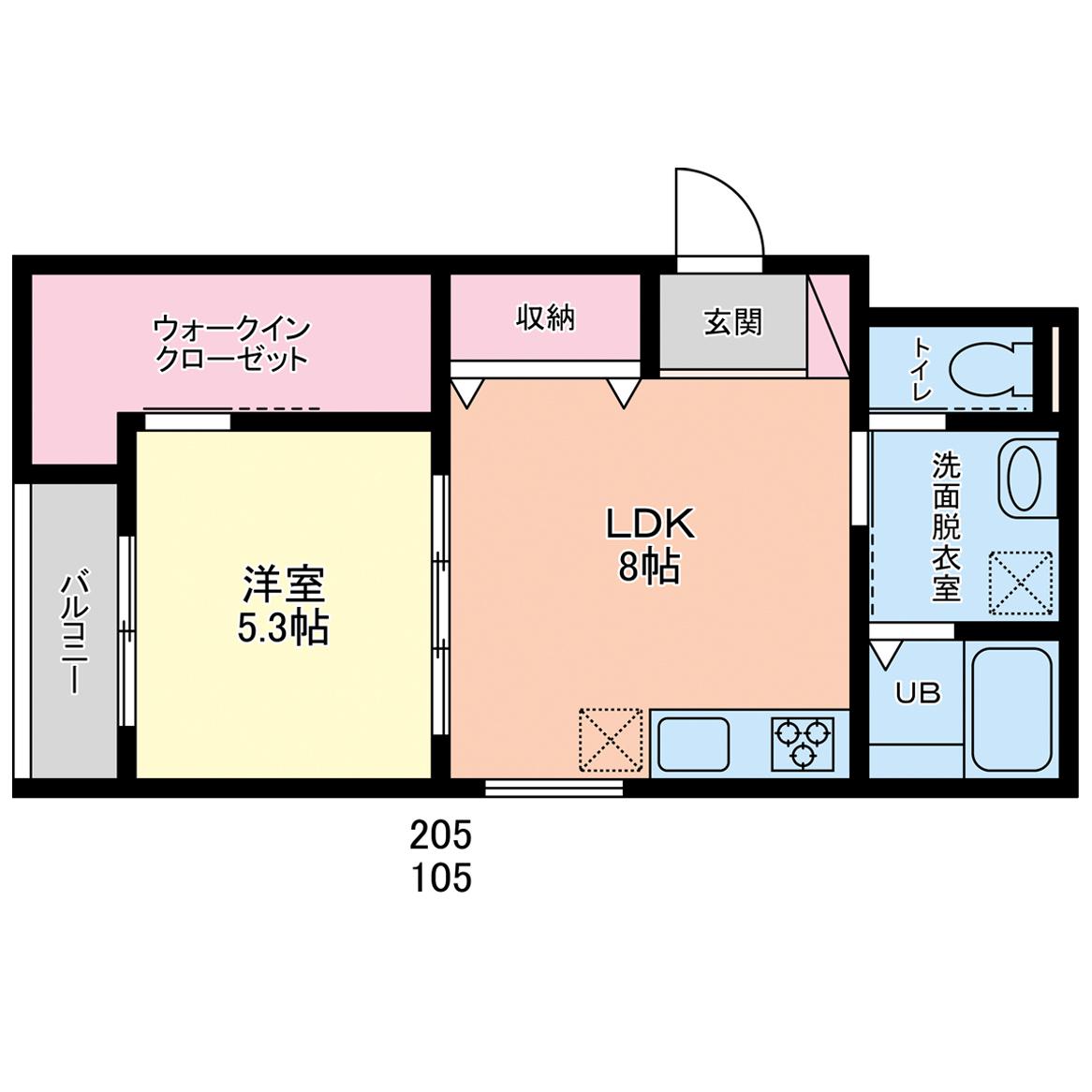MAJOR出水(1LDK/1階)の間取り写真