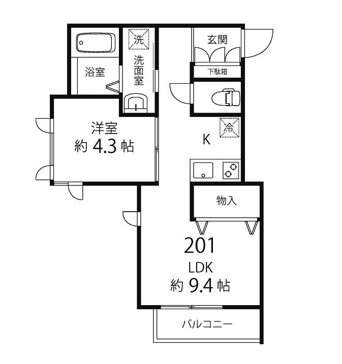 CASA PULITO(1LDK/2階)の間取り写真