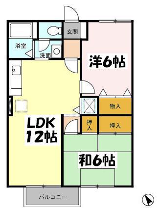 ファミールコート(2LDK/1階)の間取り写真