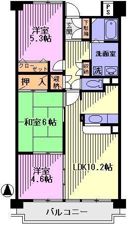 アクエリアスKH(3LDK/2階)の間取り写真