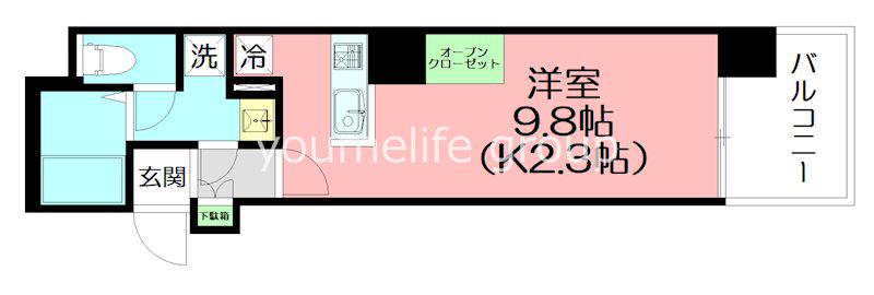 A-FLAT HIRATSUKA(ワンルーム/9階)の間取り写真