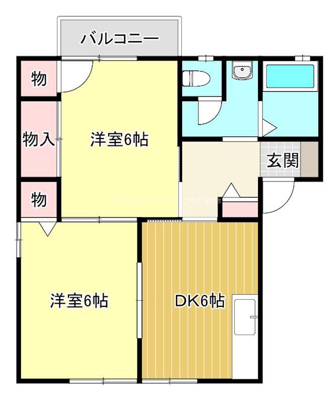 コーポ野路3(2DK/2階)の間取り写真