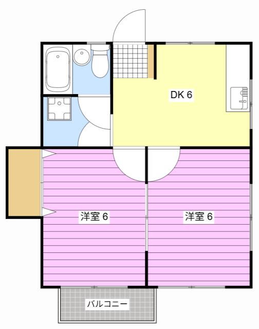平野アパート(2DK/2階)の間取り写真
