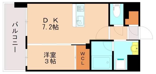 リアンシエルブルーJR香椎(1DK/2階)の間取り写真