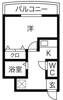 ピュアサクラ松屋町(ワンルーム/6階)の間取り写真