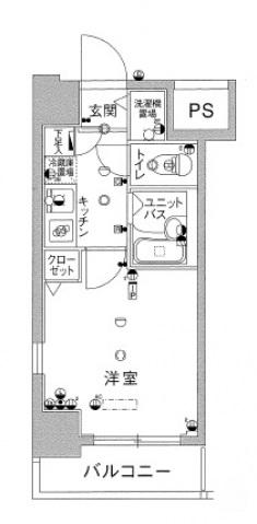 スカイコート大森第5(1K/2階)の間取り写真