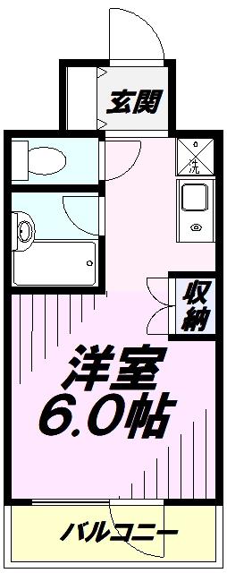 アルプ所沢(ワンルーム/7階)の間取り写真