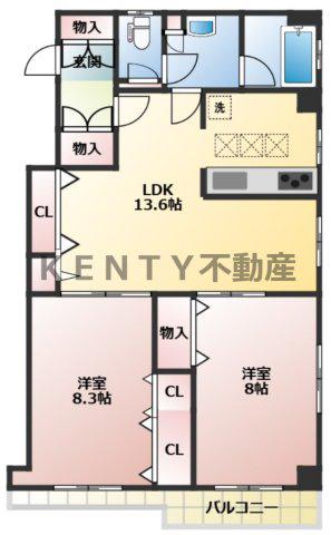 MEZON MAHO(3LDK/3階)の間取り写真