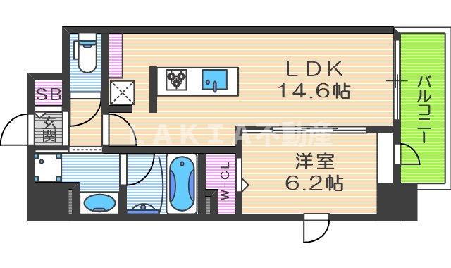 PONTE CIELO(1LDK/5階)の間取り写真