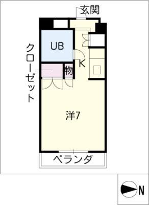 ロアール平針(ワンルーム/2階)の間取り写真