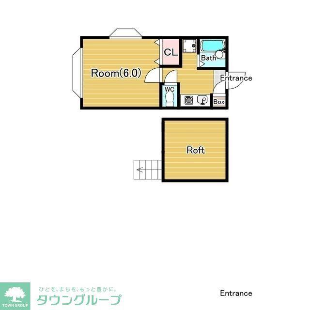シャルム市川(1K/1階)の間取り写真