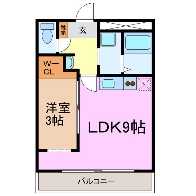 パークハウスタカシ(1LDK/3階)の間取り写真