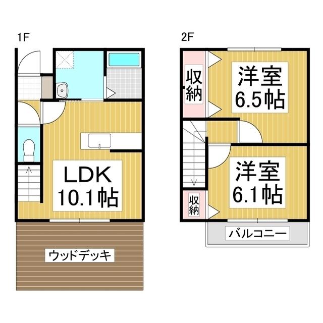 ひだまりII(2LDK/1階)の間取り写真