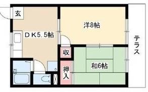 アネックス鬼頭(2DK/1階)の間取り写真